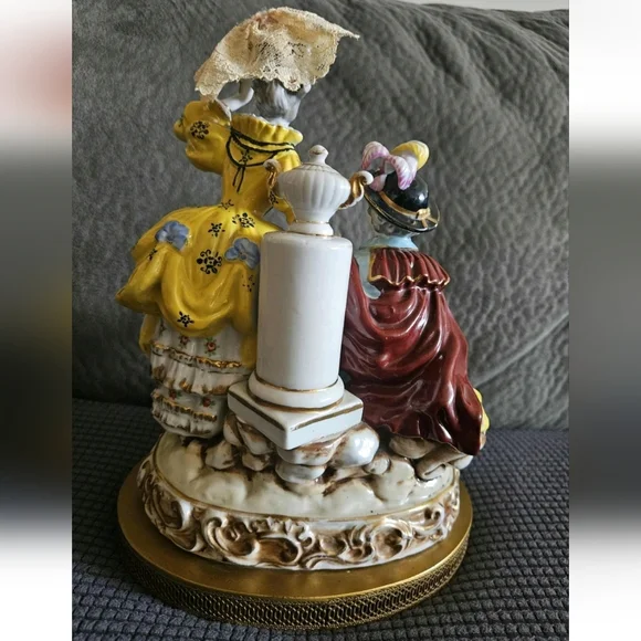 Vintage Dresden Style Romantic French Couple Figurine Large 11 x 8.1/4